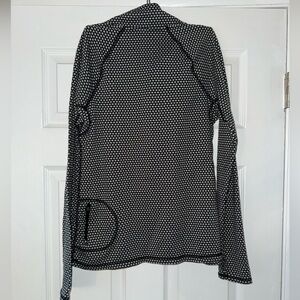 Eddie Bauer Black & Gray Patterned Quarter Zip Pullover Size L